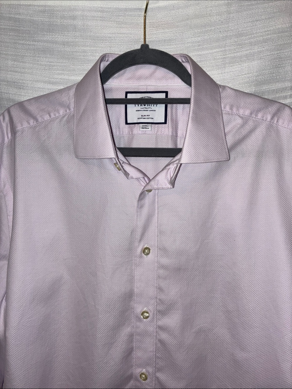 Charles , Mens 17/36, Light Pink Slim Fit Egyptian Cotton Dress Shirt - Picture 2 of 9
